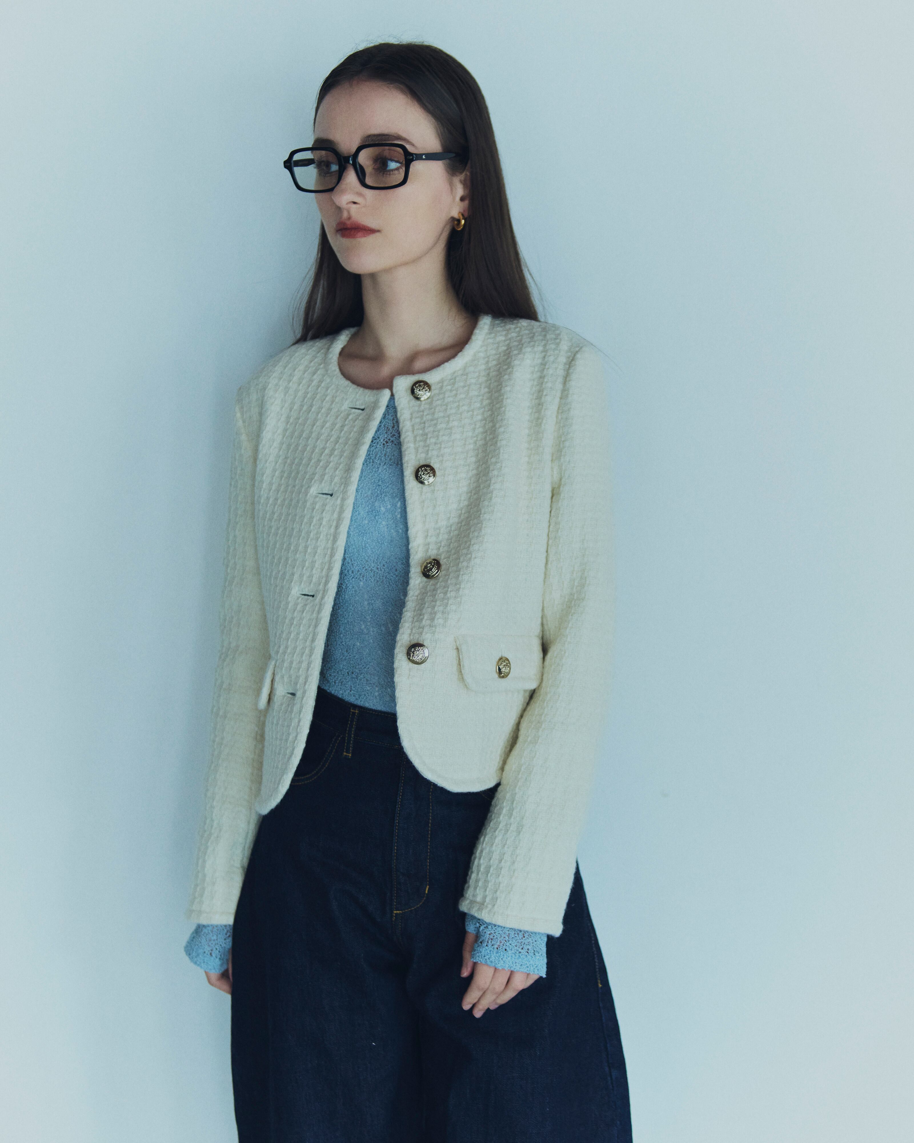 Jn【新品未使用タグ付き】bluelaブルレア ツイードジャケット BLUELEA ブルレア Tweed jacket ツイードジャケット 2026年最新
