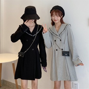 【韓国通販 dgo】double breasted v-neck one-piece 2colors（A1089）