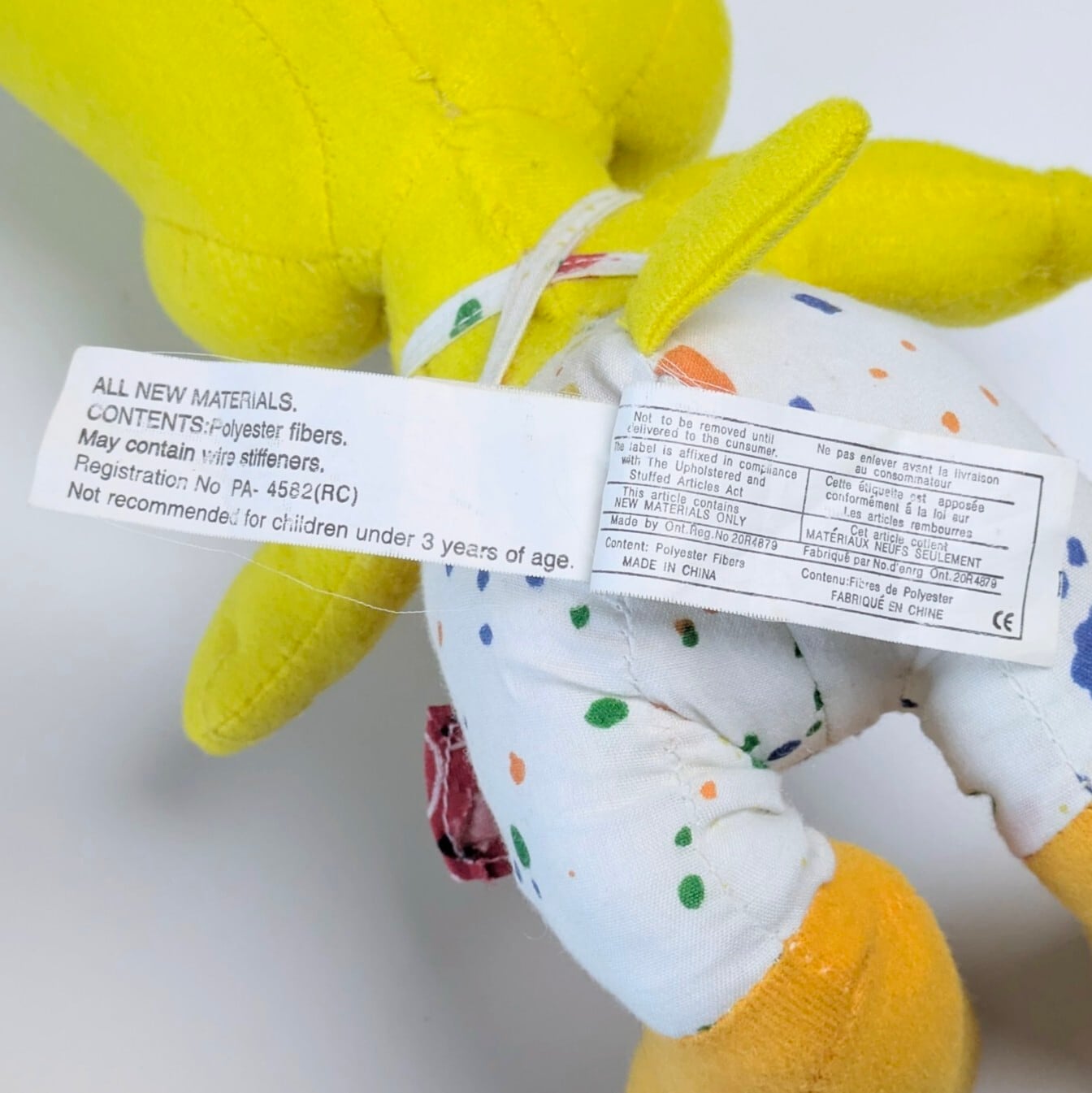 ☆VINTAGE1998☆【 Looney Tunes / ルーニー・テューンズ 】Painter Tweety Bird（ペインター トゥイーティー） プラッシュ / ぬいぐるみ〚アメリカン雑貨 アメトイ〛