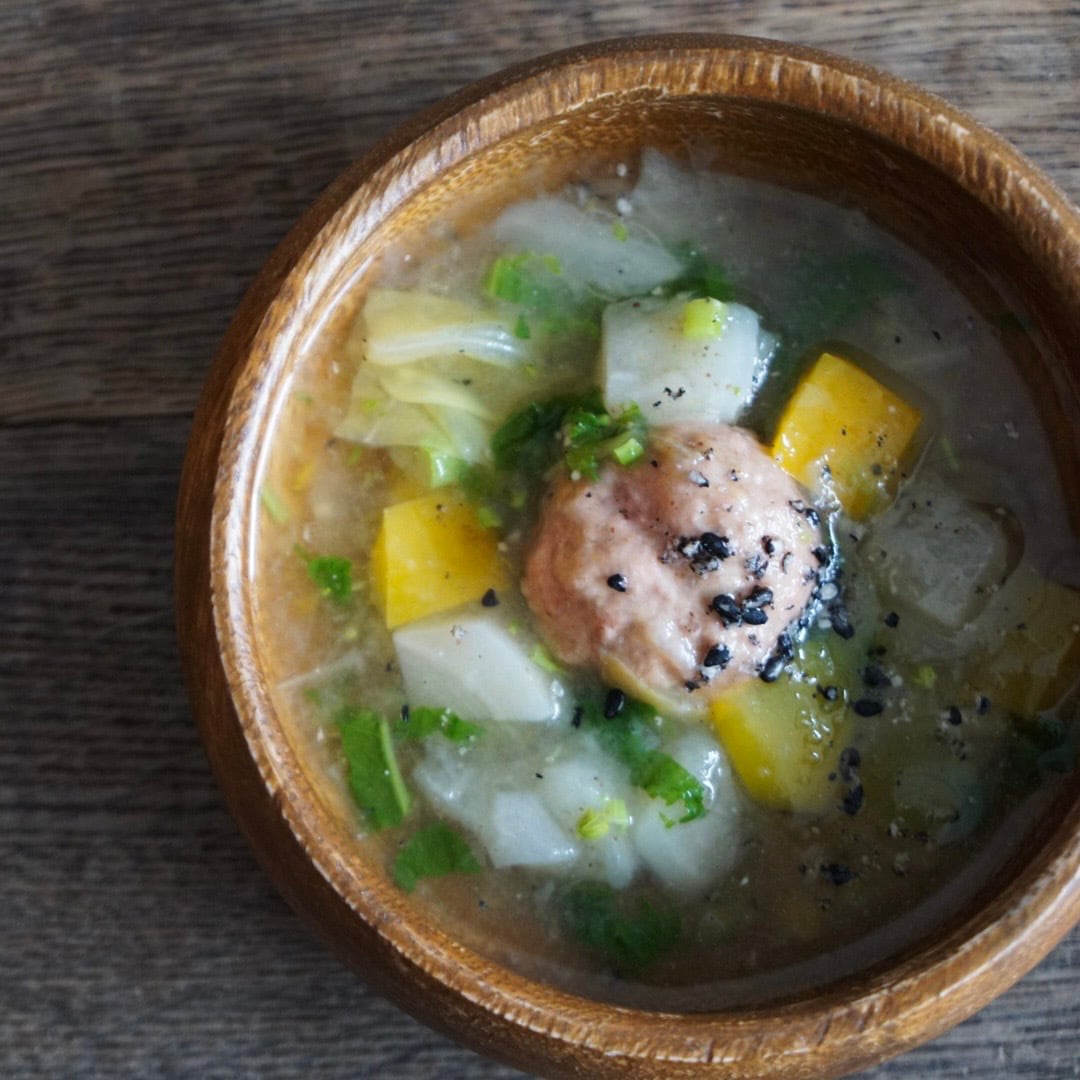 春野菜のスープハンバーグ