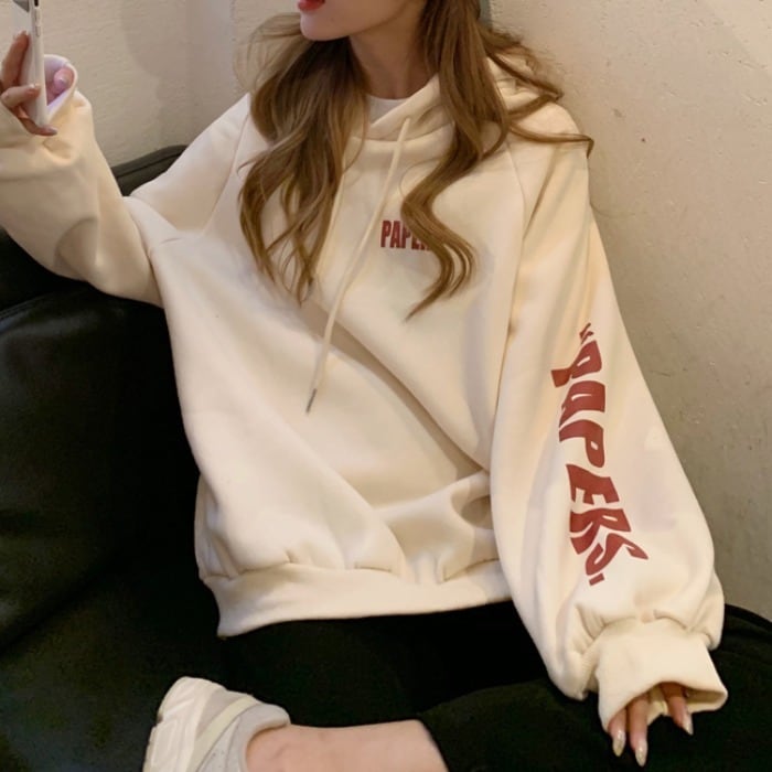 秋新作 パーカー　レディース トップス スウェット プリント フード付き