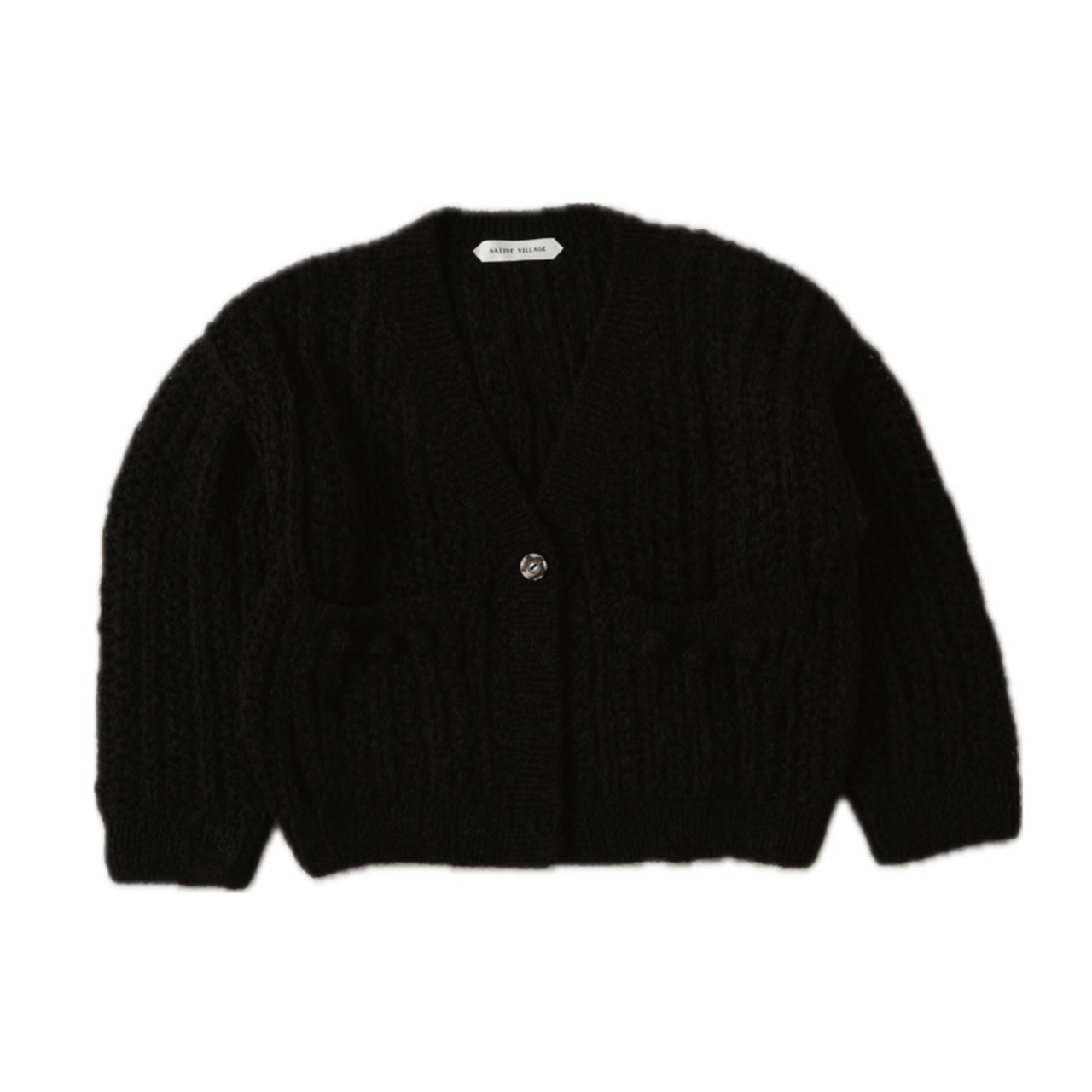 NATIVE VILLAGE (ネイティブヴィレッジ) No.17/ colors of nature : 自然の色 モヘアニットカーディガン（black）