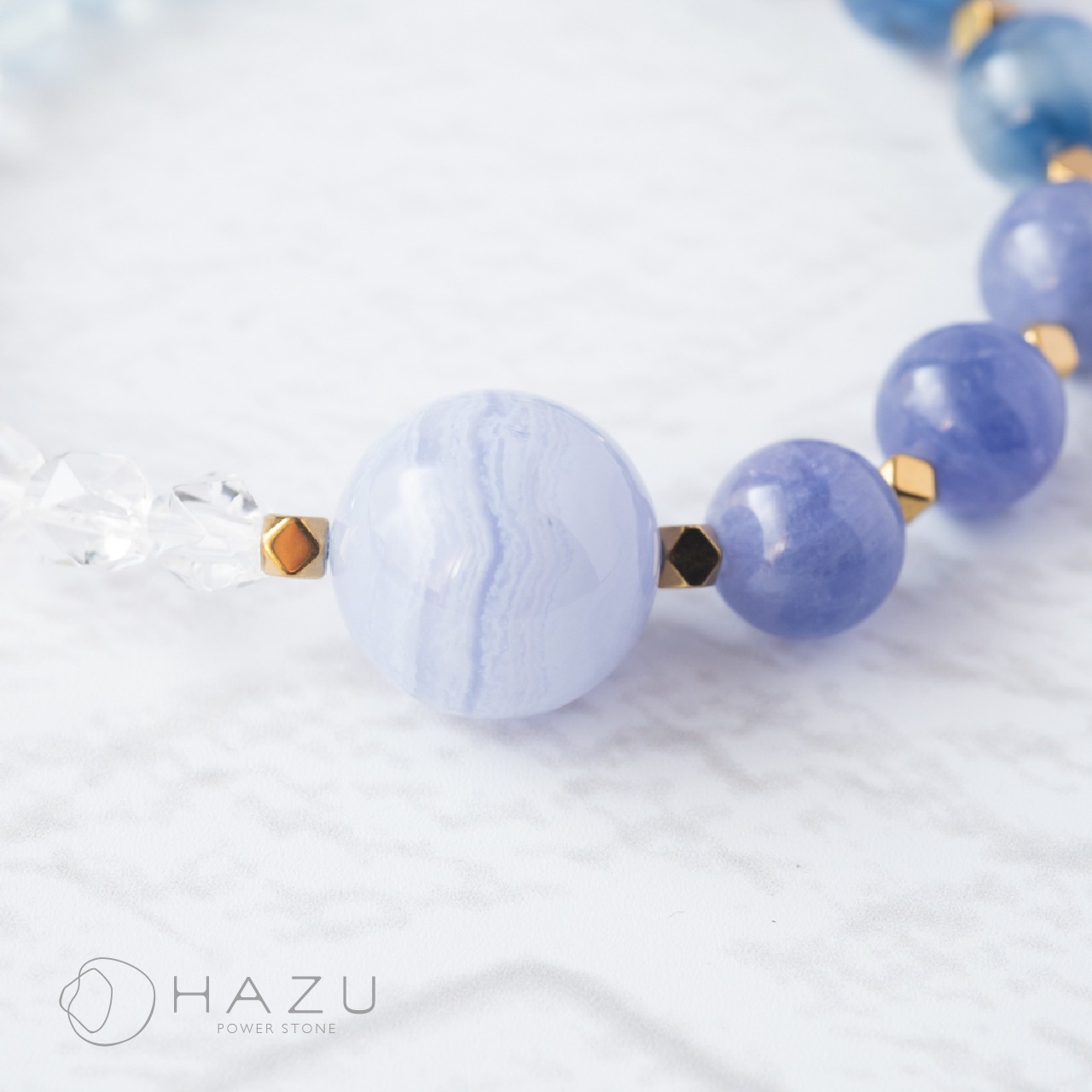 高ランク・青の個性が奏でる癒しの調和［ブルーレースアゲート／タンザナイト／カイヤナイトシリカ／アクアマリン／ヘマタイト／水晶］