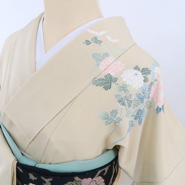 新品 手描き友禅 落款 着物“誰が為に咲く人それぞれの心の景色”正絹 