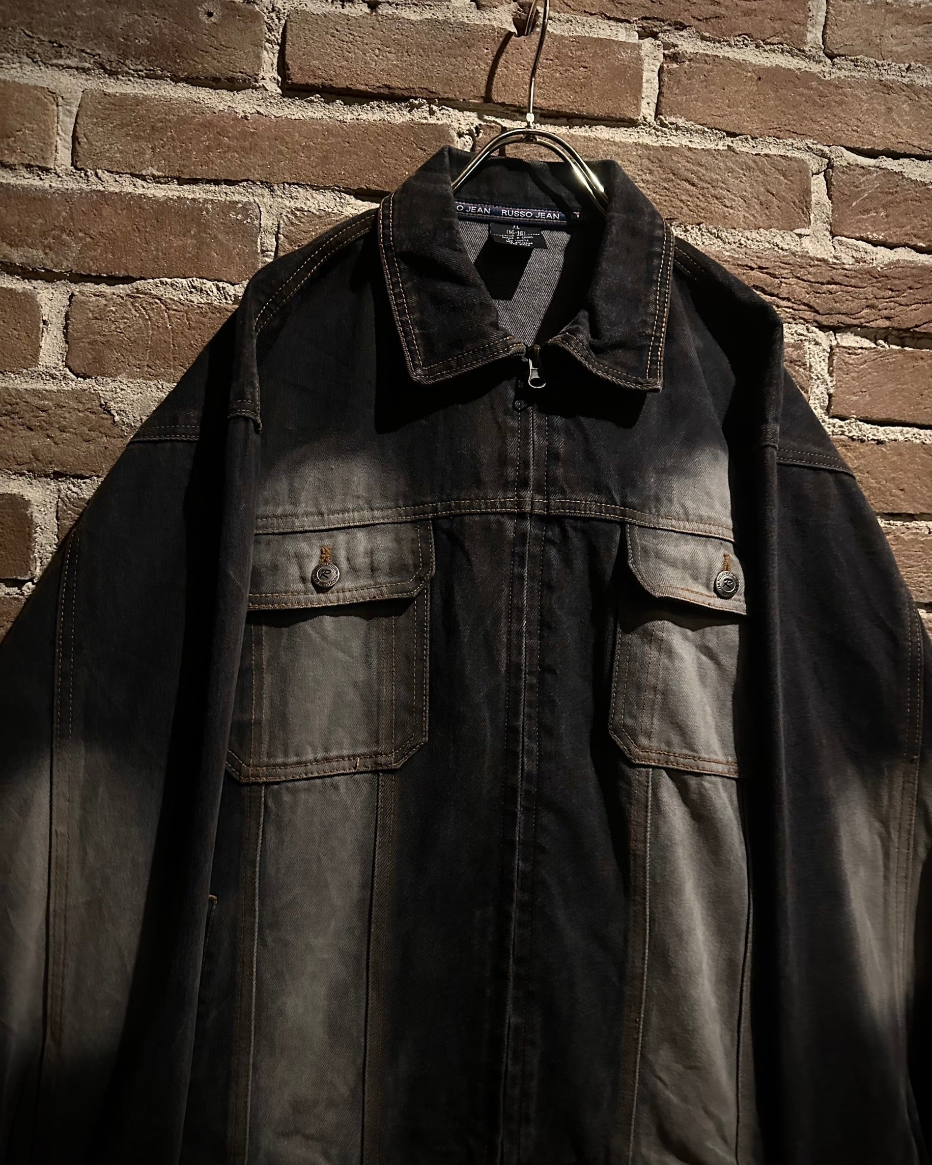 Caka act3】Fade Design Loose Zip Up Denim Jacket | Caka(カカ