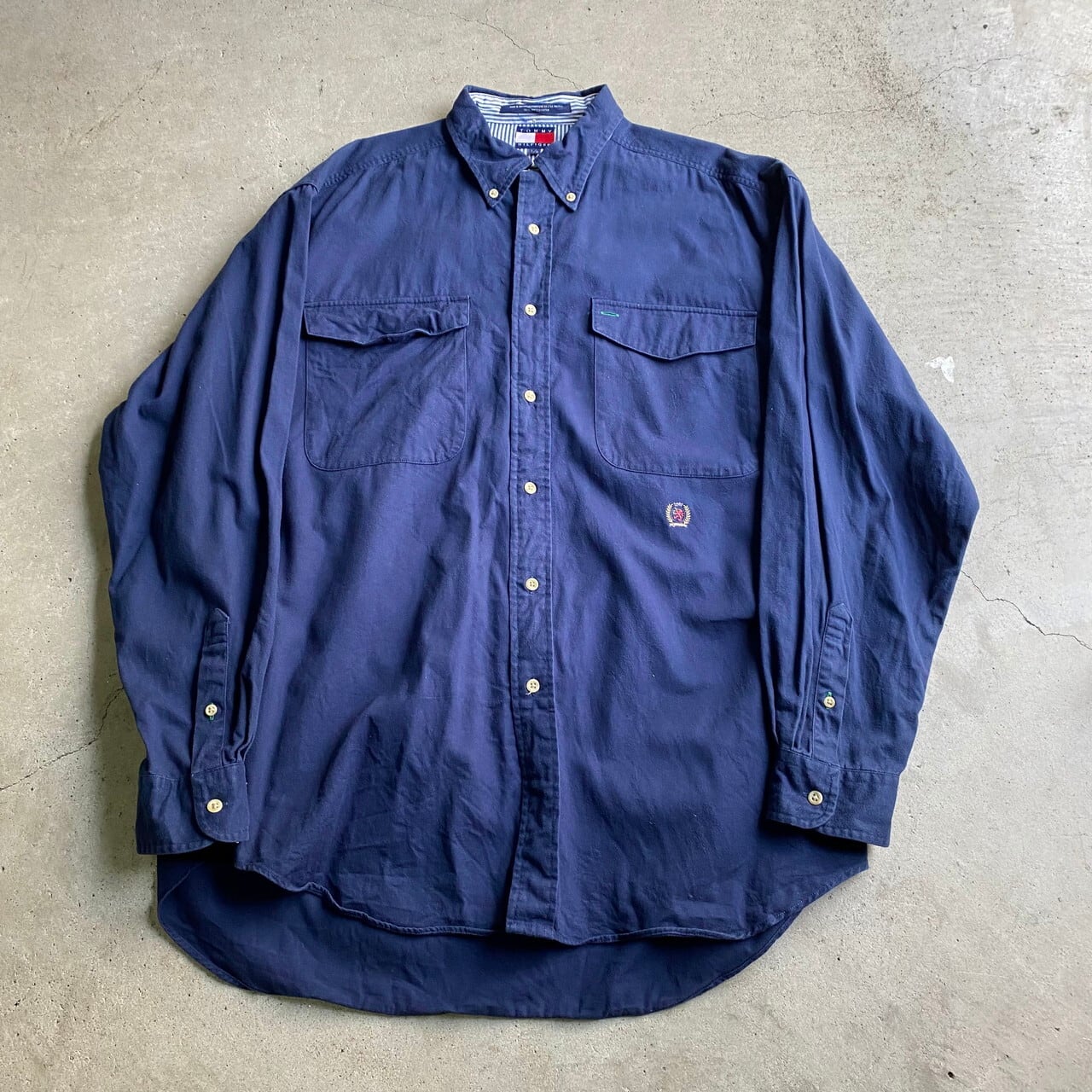 90年代 TOMMY HILFIGER トミーヒルフィガー 長袖 ボタンダウンシャツ 