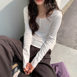 half-button long-sleeve t-shirt　J00493