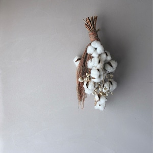 【送料込み】綿の木のスワッグ (くつした屋さんの糸 - 橙系)