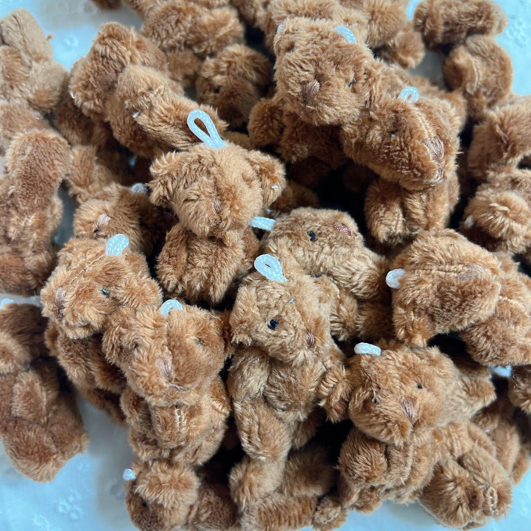 10個セット】もこもこ ミニくま 茶 ブラウン チビくま ミニぬいぐるみ