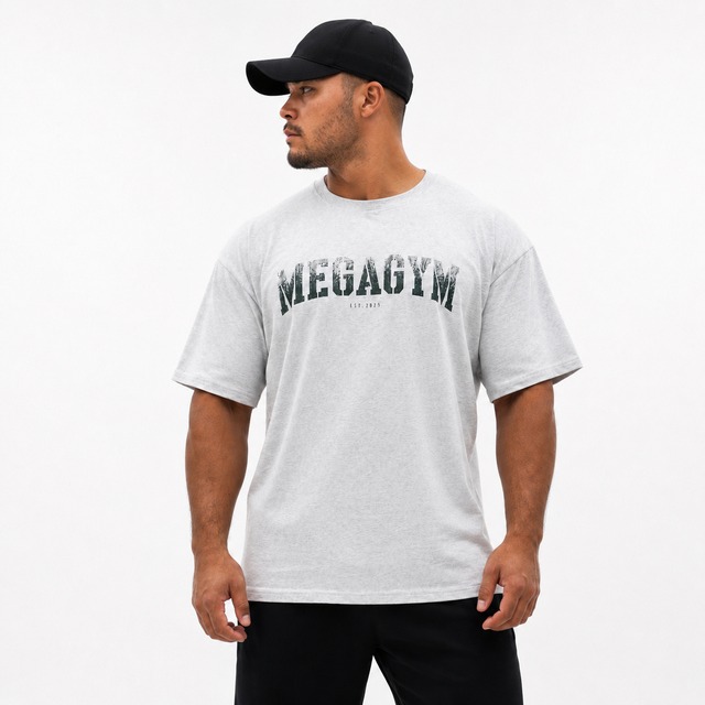 HYPER STRETCH TEE MEGA GYM LIGHT GLAY