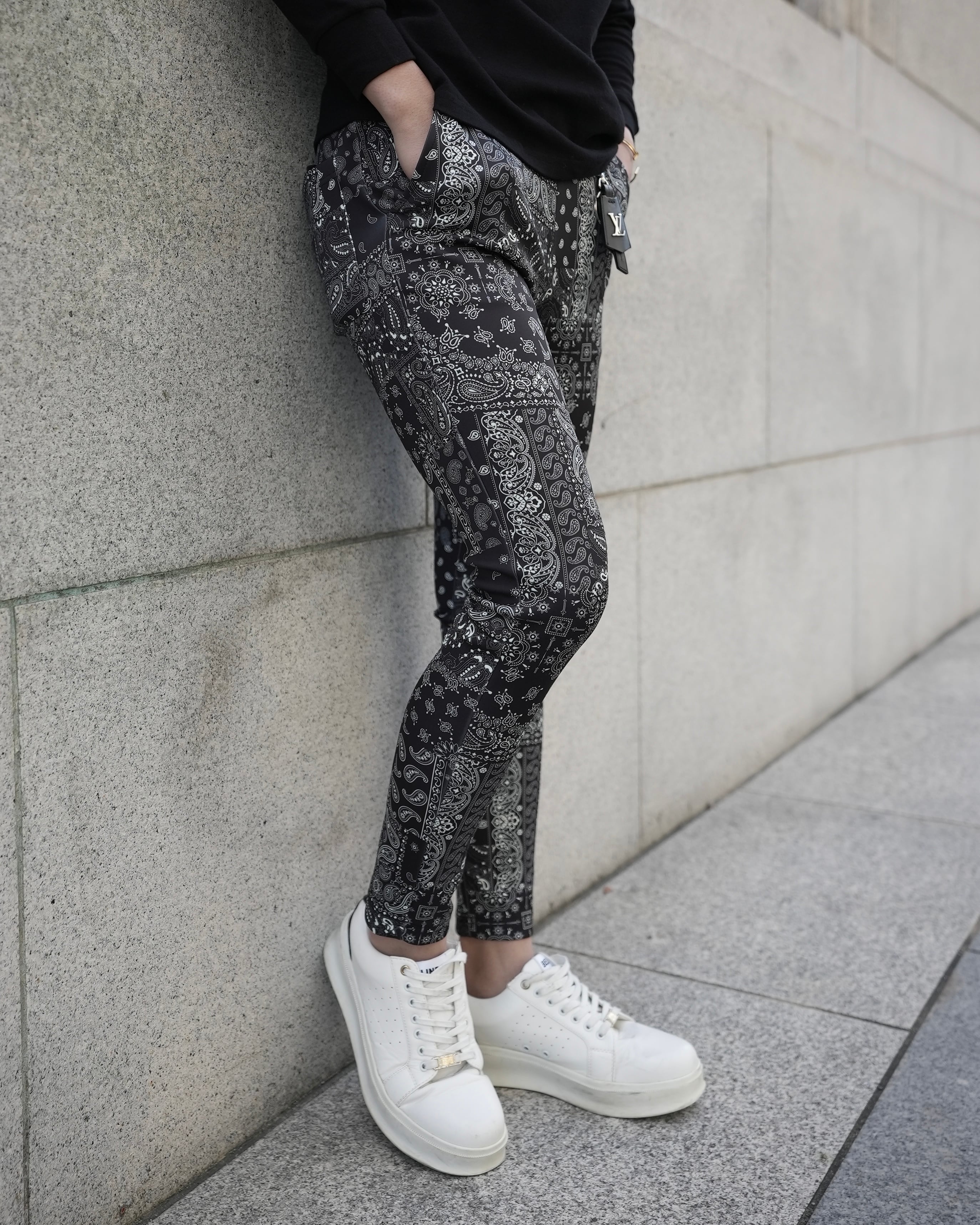 LUXURY STRETCH PAISLEY PANTS【BEL24-012】 | BELINDA OFFICIAL LUXURY STRETCH PAISLEY PANTS【BEL24-012】 | BELINDA OFFICIAL