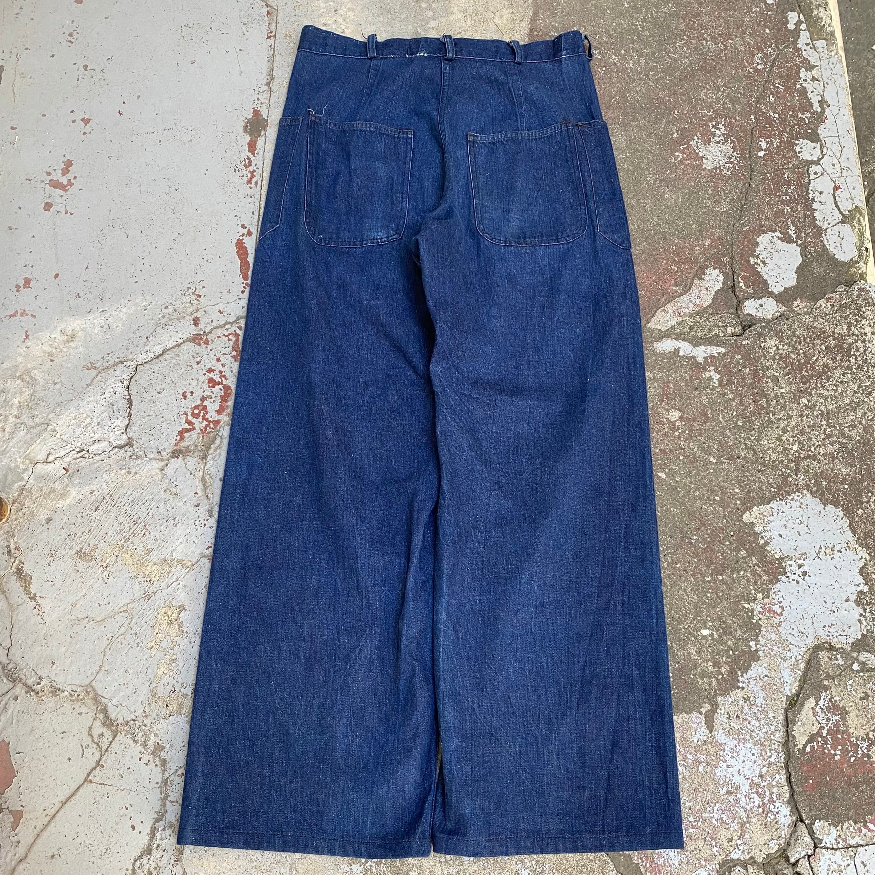 ﾊﾞｷﾊﾞｷ】40's US NAVY Denim Trousers “巻きパン” | 下北沢SPiKe＆SPiCe