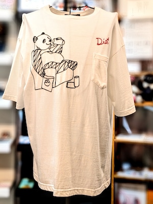 BRODRE ハンドル刺繍 Panda Diet Tシャツ ホワイト [BR6001]