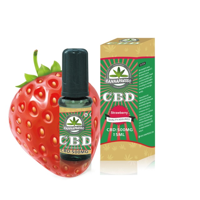 【送料無料】カンナプレッソ（CANNAPRESSO） - CBDリキッド500mg/15ml：ストロベリー