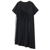 チュール切替 アシメトリー ワンピース 30203