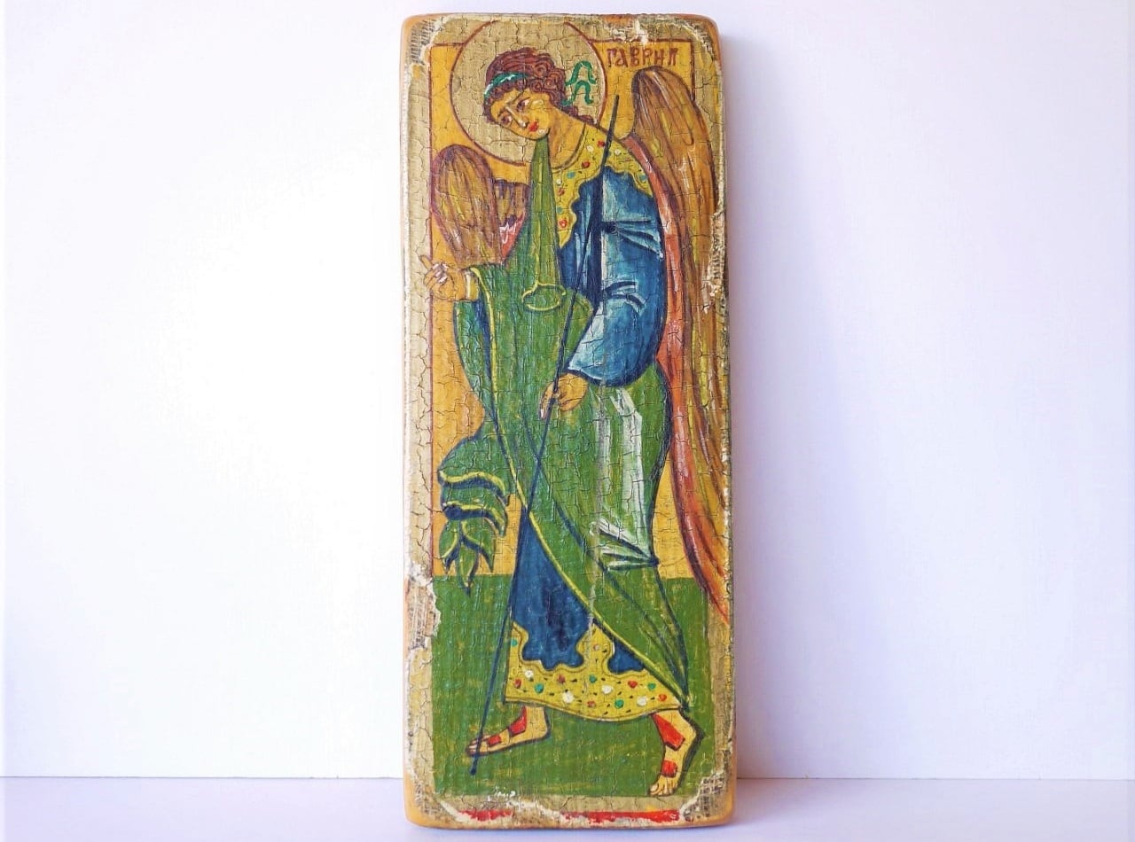 超可爱 聖家族 Sacra Familia 木製 イタリア製 置物 壁掛 イコン絵画
