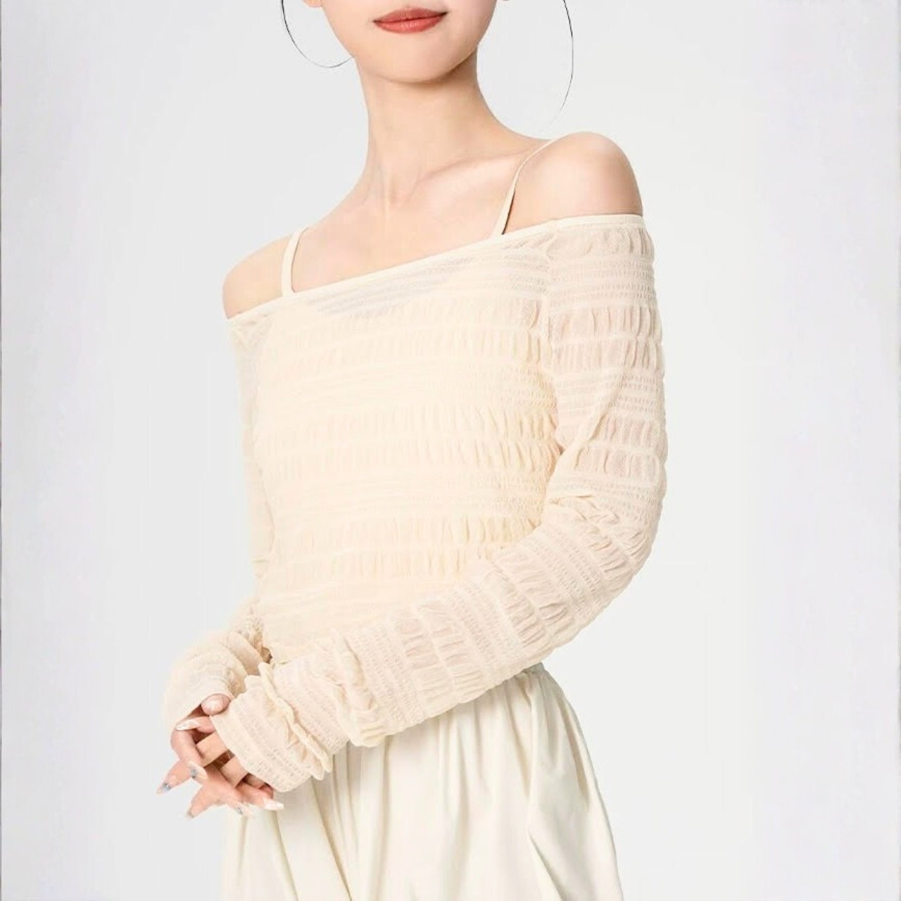 リップル トップス ブルームパンツセット 2色展開 L1399