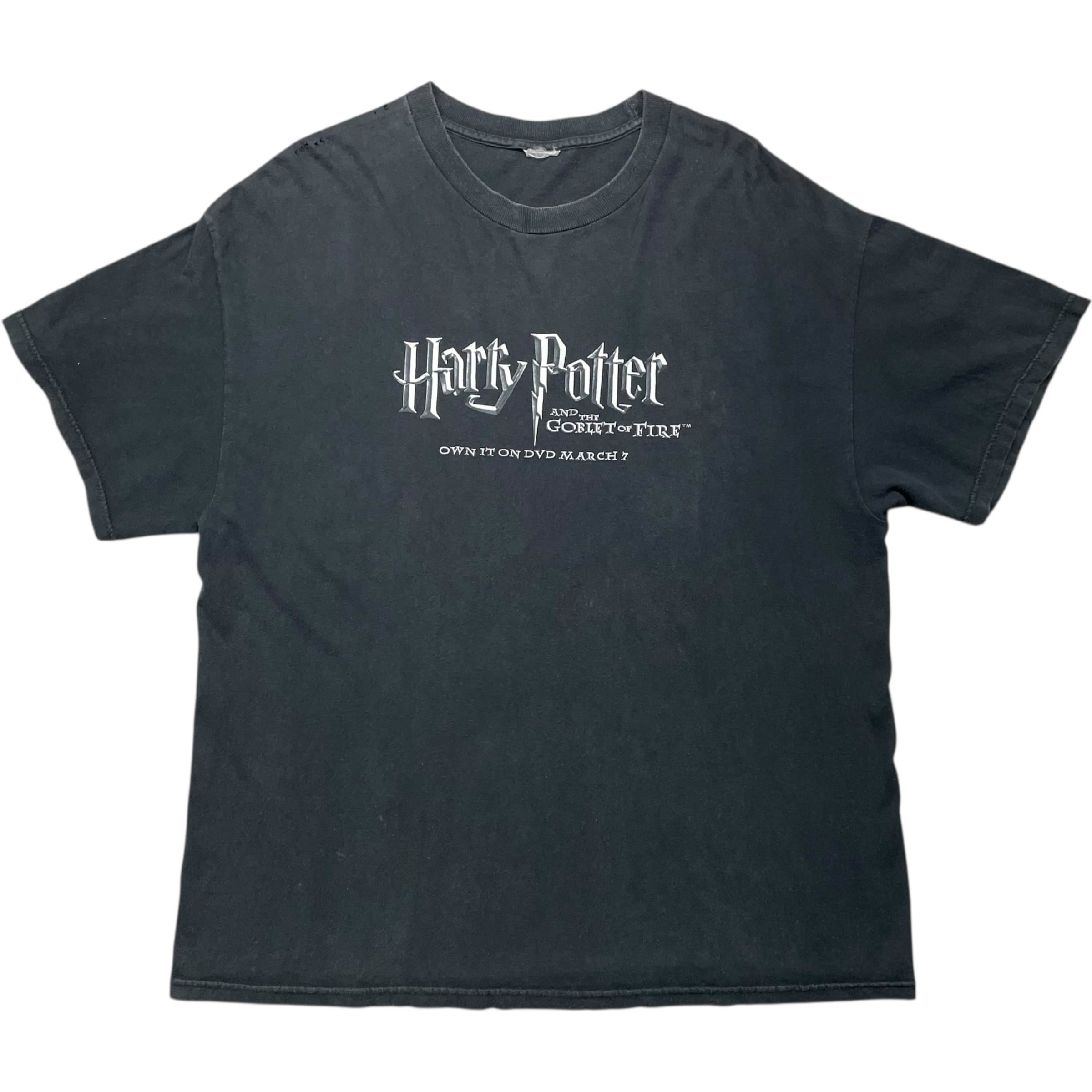 《L》 Harry Potter ハリーポッター Tシャツ ハリー・ポッターと炎のゴブレット ロゴプリント ブラック no.7381