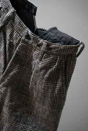 【最後の1点】Andrew Driftwood　Bontan Cotton&Silk Glen check  Japanese ink × Natural / Size M
