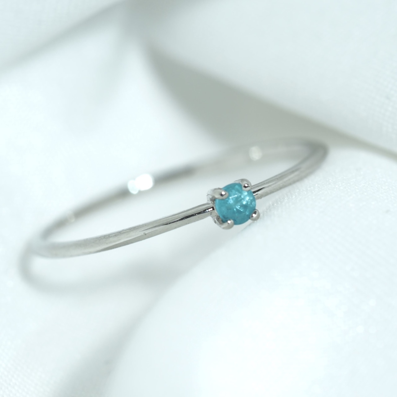 パライバトルマリン ブラジル産 リング 0.06ct pt900 Paraiba Tourmaline