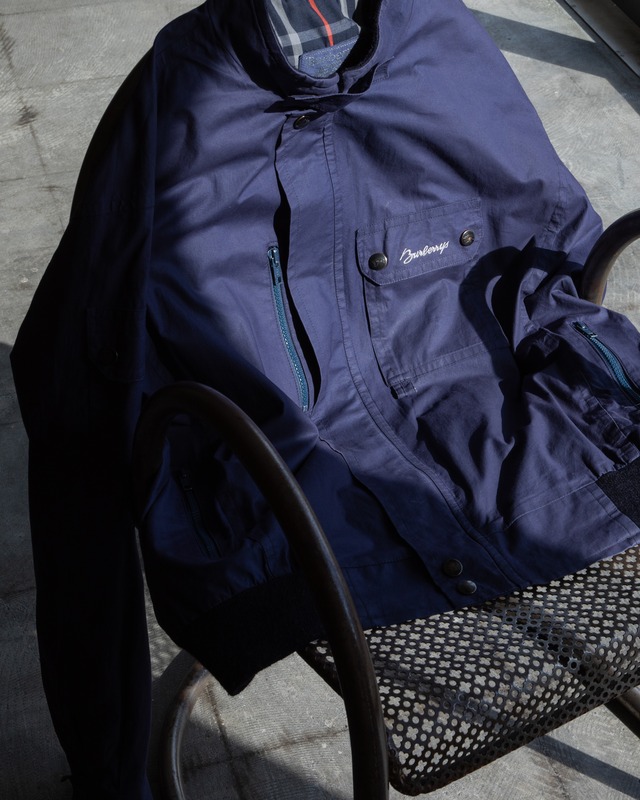 ~90s “Burberrys” dolman sleeve cotton shell jacket / stand collar & zip pocket / Made in ENGLAND