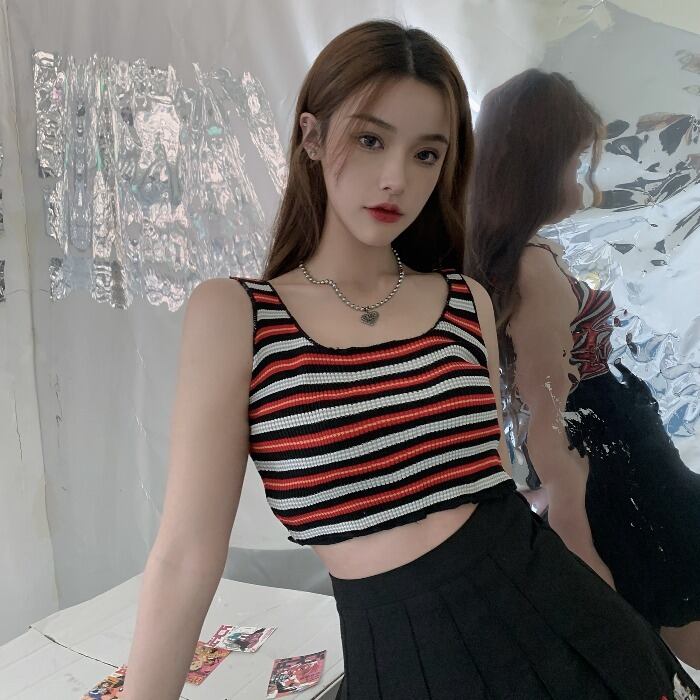 ニットショートストライプソリッド カラートップス ソリッドカラー ケッペル15177349405