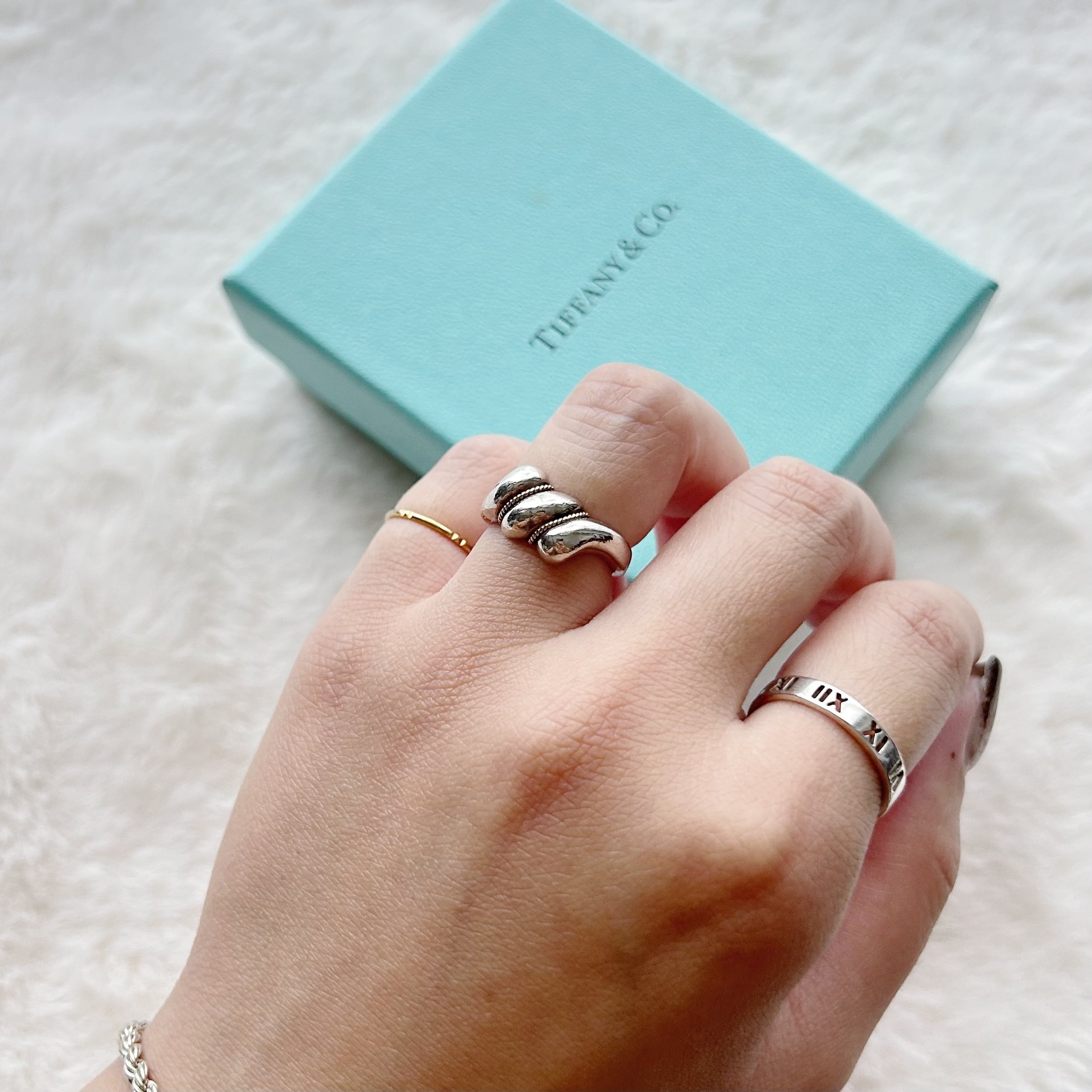 TR7150】Tiffany&Co. twisted wire ring/silver925,K18/ティファニー