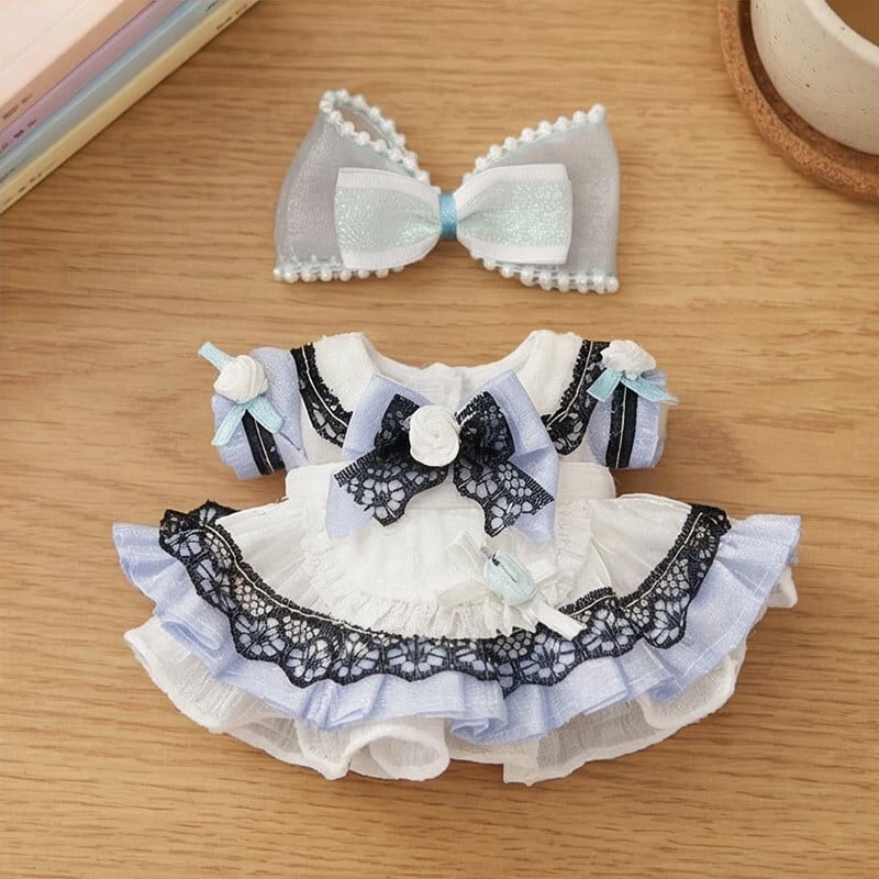 10cmぬいぐるみ用 プリンセス風 レースチュールドレス+ヘア