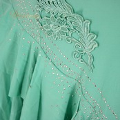 社交ダンス 衣装 ラテン ドレス ワンピース パーティ衣装 Leirena レイリーナ 青緑 ミントグリーン系 ラインストーン レース 長袖 派手 スリムフィット 伸縮性 おしゃれ フォーマル 舞台衣装 ダンスパフォーマンス 高品質 大人用 レディース ビビッドカラー 鮮やか 繊細な装飾 イベント用 軽やか 目を引く デザイン ステージ衣装