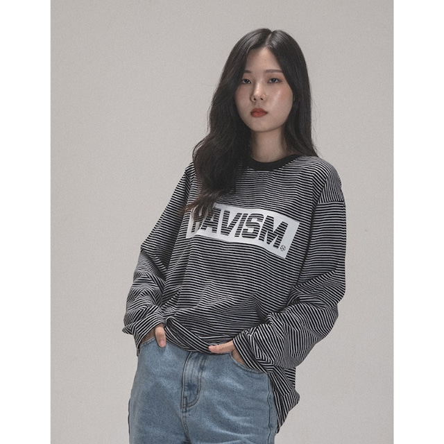 [HAVISM] STRIPE BOX LOGO TEE (BLACK) 正規品  韓国 ブランド T-シャツ ロンT