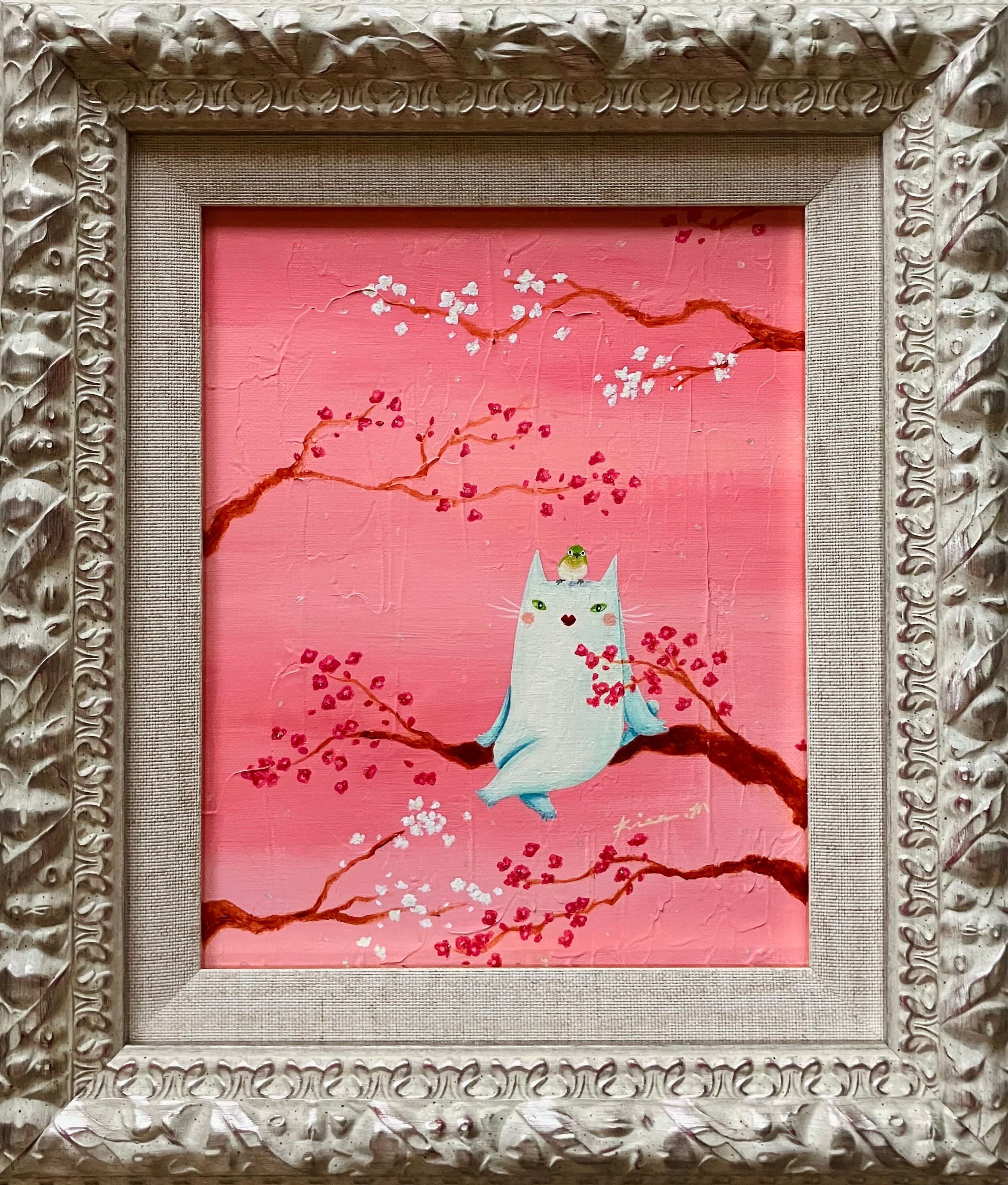 Suicat／原画 キャンバス 絵 絵画 アート イラスト 猫 白猫 | Riee .か