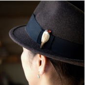 文鳥　ブローチ