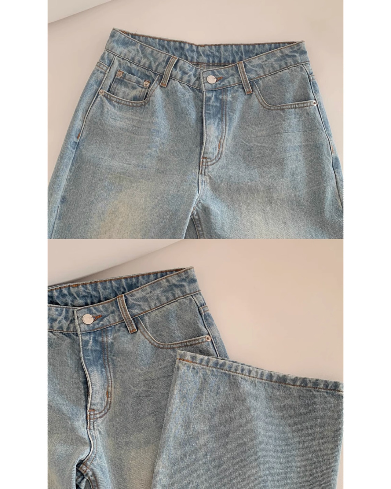 Washed straight Jeans T20280