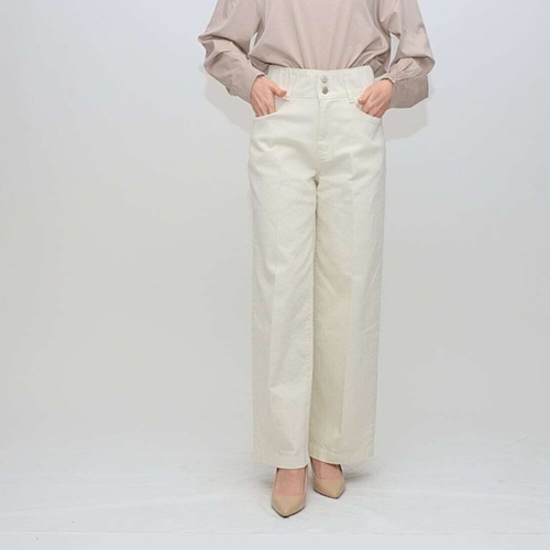 【 Praia 】ハイウエストセミワイドパンツ