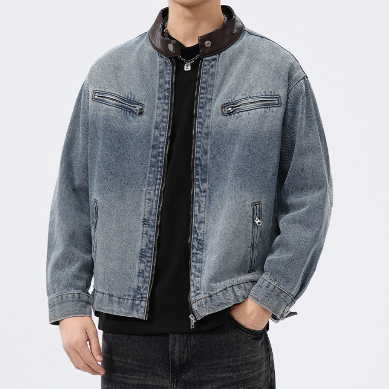 【Easy Layer】デニムブルゾン　TB1960・画像3