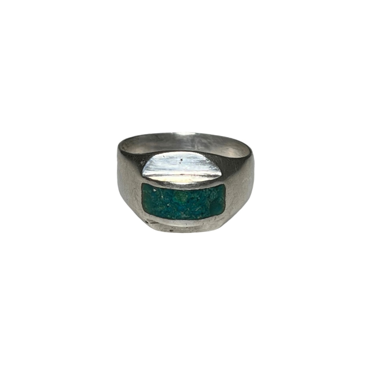 vintage silver turquoise ring made in Mexico