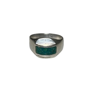 vintage silver turquoise ring made in Mexico