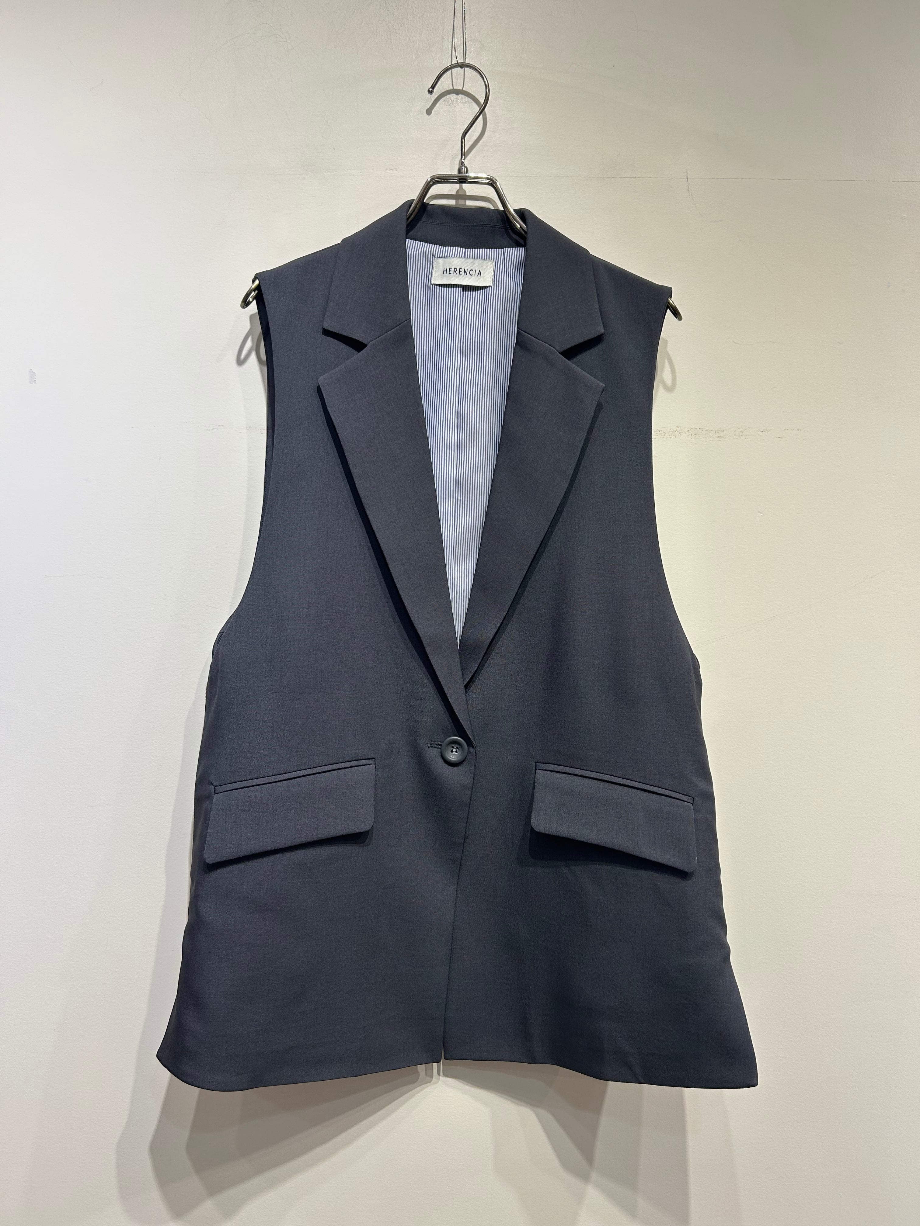 HERENCIA サイドZIPスリットテーラードベスト