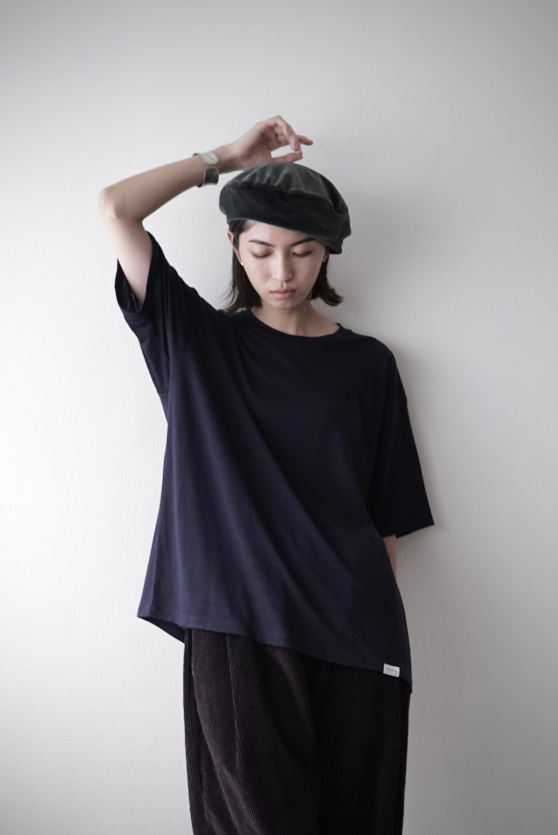 Super120s Washable Wool Jersey / S120 Wool Tee (NAVY) | C O L I N A
