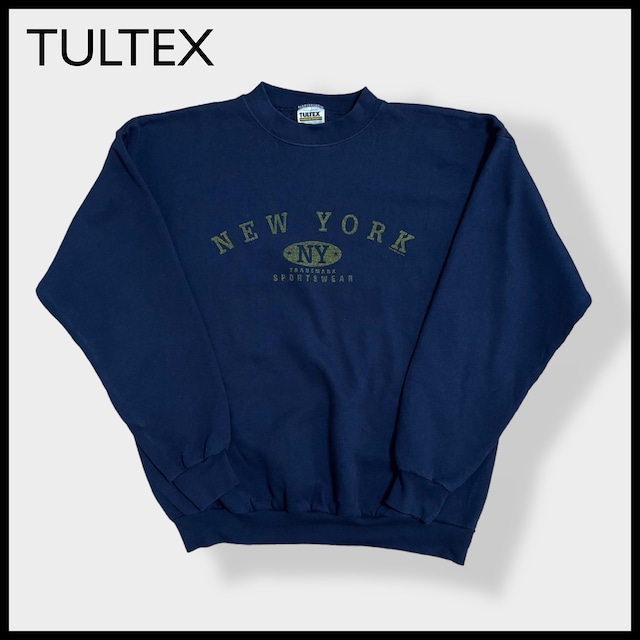 【TULTEX】メキシコ製 TRADEMARK SPORTSWEAR NEW YORK アーチロゴ プリント  スウェット トレーナー プルオーバー L USA素材 US古着