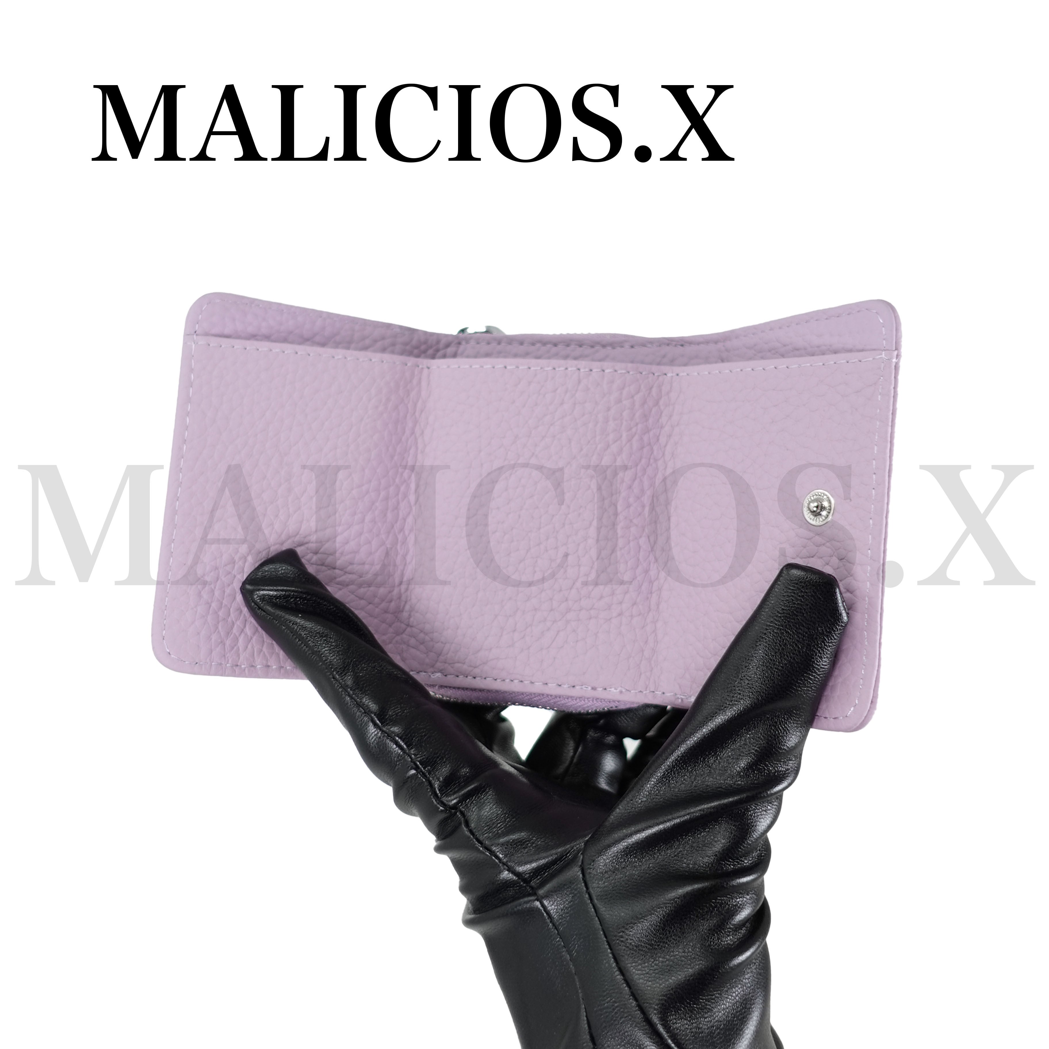 Heart Eye Tri-folding mini wallet(Light Violet) /Violet | MALICIOUS.X