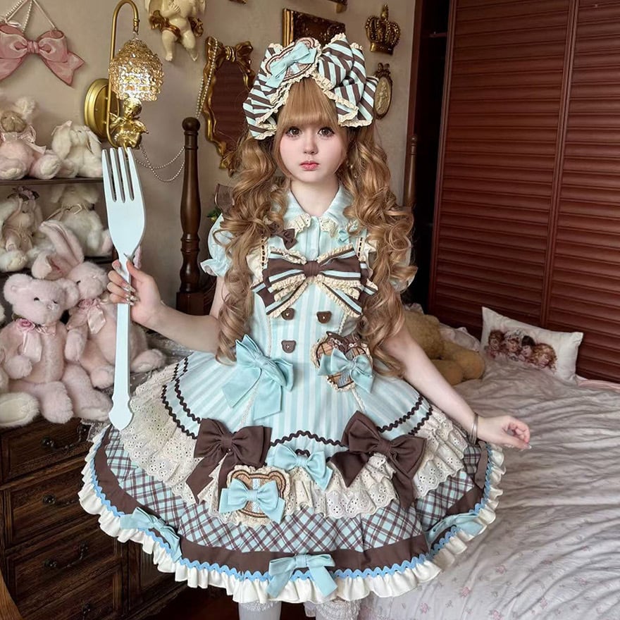 甘ロリ カチューシャ チョコミント×リボン×ヘッドドレス｜WithU