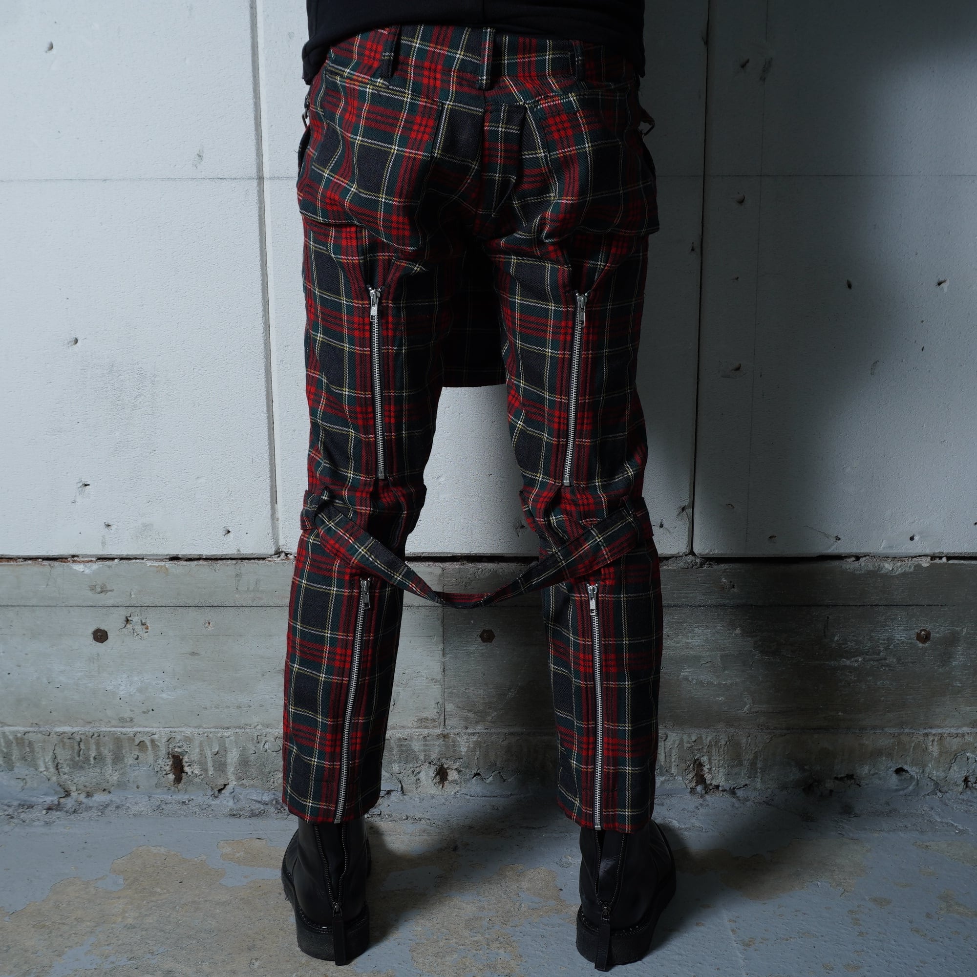 ライカ期 ヴィヴィアンウエストマン ボンテージパンツ チェック柄 Vivienne Westwood】ヴィヴィアンウエストウッド フラップ付タータン