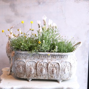 mondimanche 植木鉢　アンティークデコレワイドSW｜シャビーシック　寄せ植えして飾ると素敵なガーデンになる　UF685