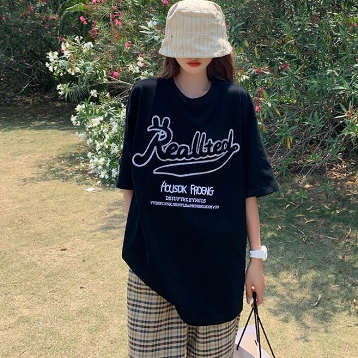 サマールーズシャツ スタンダードプリントTシャツ ラウンドネック レトロ 夏物 Oネック ケッペル9731942781