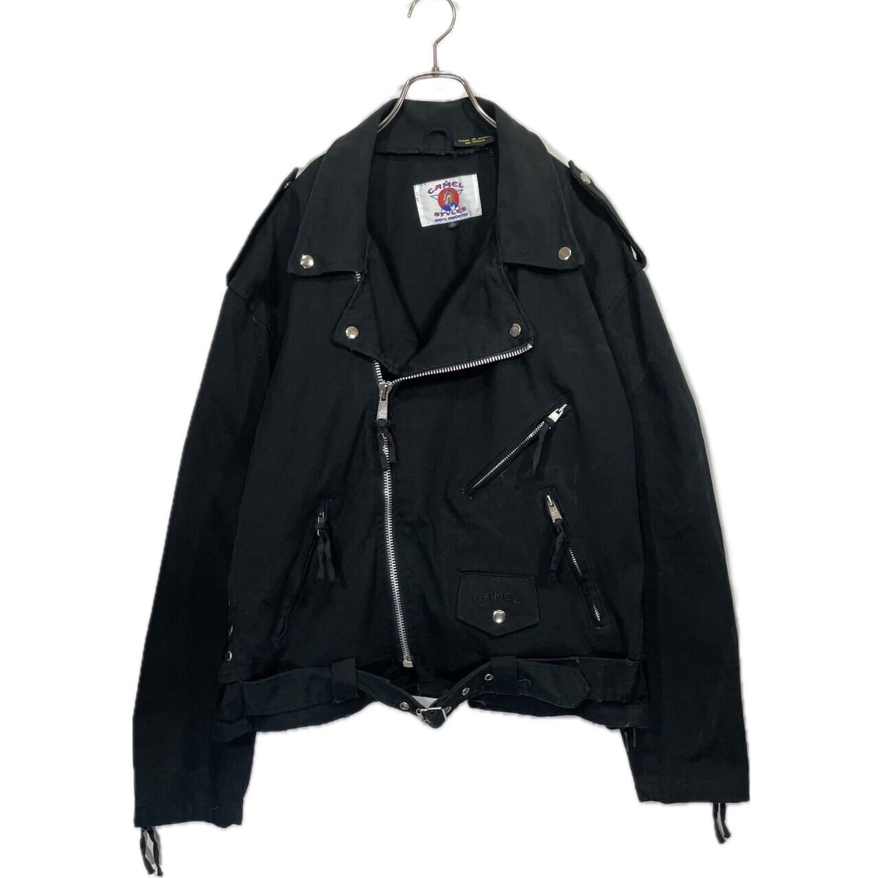 90s CAMEL キャメル ブラックデニムライダースジャケット L 【公式通販】