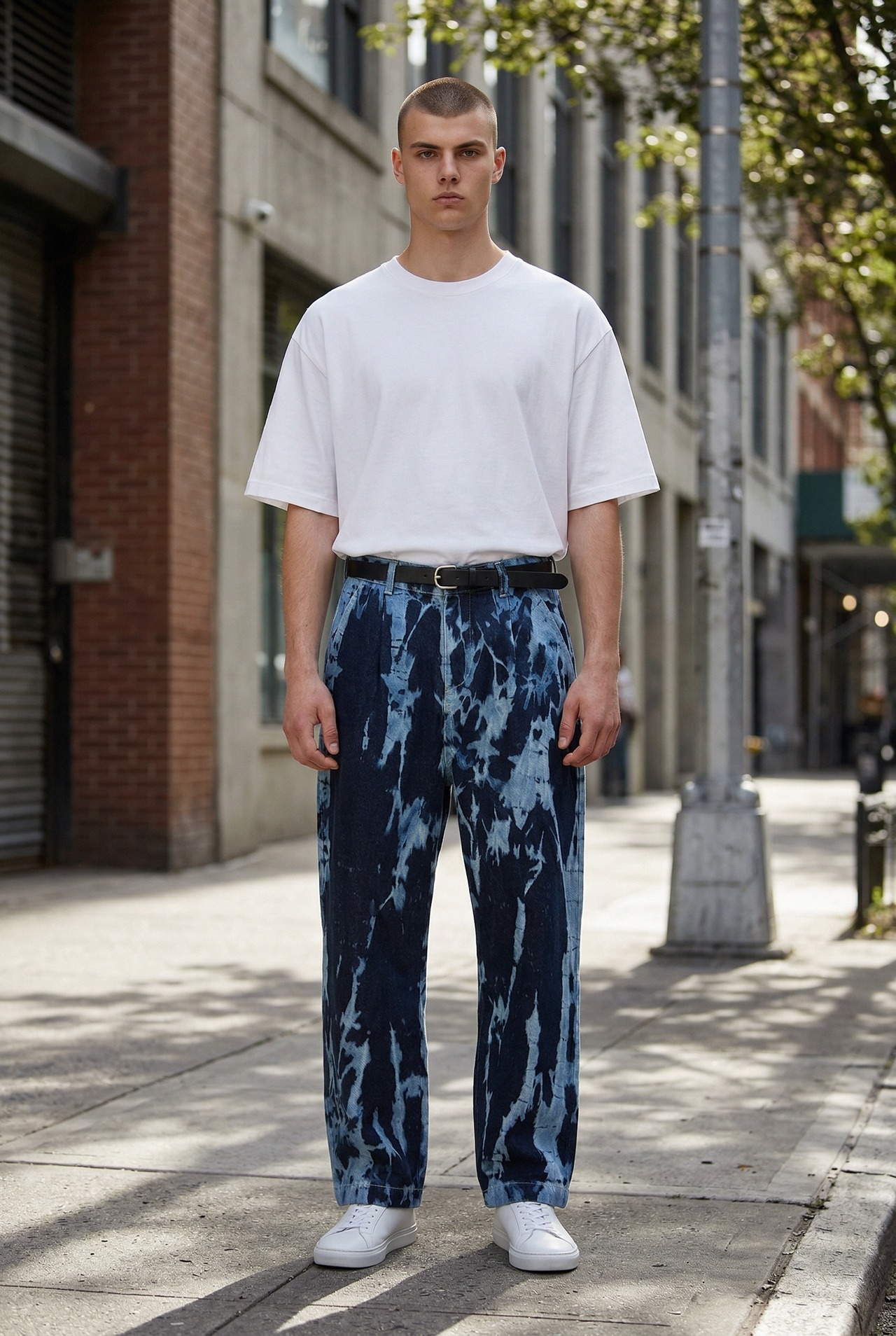 【1着限定販売】ブリーチタイダイデニムパンツ 氷柱 Tsurara