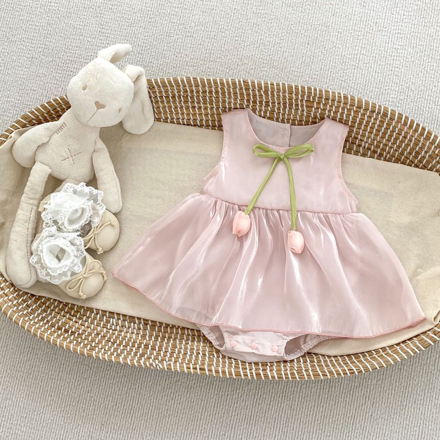 【BABY】チューリップリボンプリンセスワンピースロンパース - 17