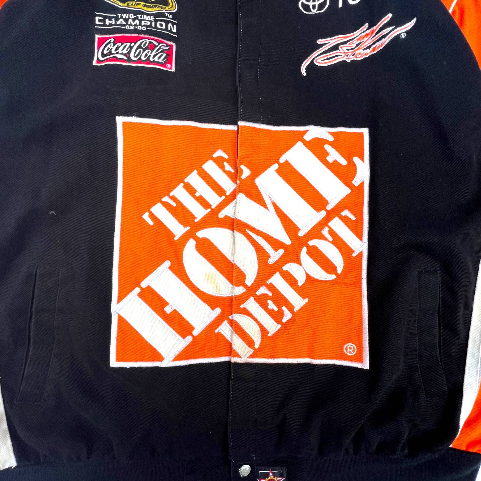 ジェフハミルトン コットン レーシングジャケット 3XL JH Design Jeff Hamilton 刺繍 スタジャン HOMEDEPOT  ストリート B系 SK8 HIPHOP オーバーサイズ ビッグサイズ 大きなサイズ ビッグシルエット