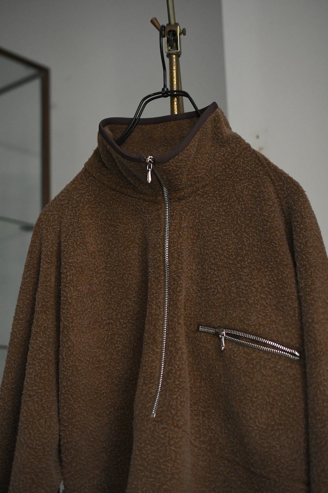 A.PRESSE / Vintage Silk Fleece Harf ZIP Jacket (Brown)